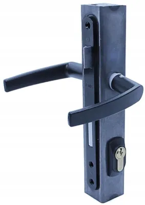 Produktbild von Steelfence Tor-Türgriff-Set Einsteckschloss schwarz 90x22mm
