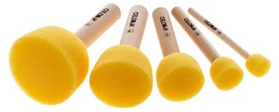 Produktbild von Schaumstoff Pinsel Set, 5 Stück Schwamm Pinsel Malerei 10, 20, 25, 40, 50mm, Holzgriff Schwämme zum Malen, Stupfpinsel für Schablone Handwerk Kunst, Farbe Wachs Kreide Acrylfarbe Werkzeug