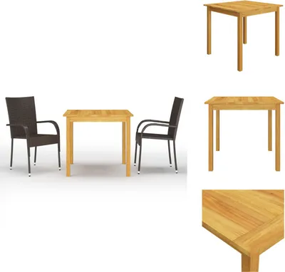 Produktbild von vidaXL 3-tlg. Garten-Essgruppe Braun -  Gartenmöbel-Sets