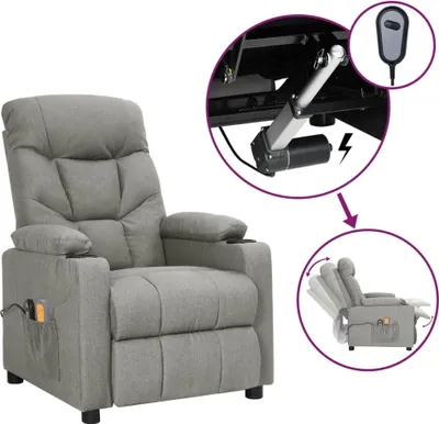 Image de Fauteuil électrique de massage Gris clair Tissu