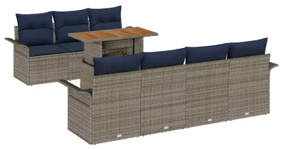 Obrázek produktu pro vidaXL Zahradní sedací souprava s úložným prostorem 8 ks Grey Poly Rattan