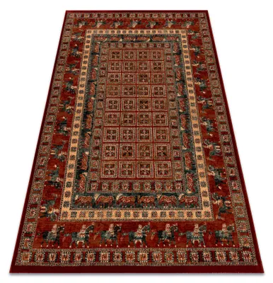 Image de Tapis en laine KASHQAI 4301 300 oriental, cadre terre cuite / vert rouge 160x240 cm