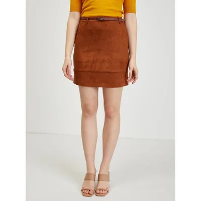 Produktbild von Orsay Brauner Damenrock mit Wildlederbesatz DP-3425581__XXL