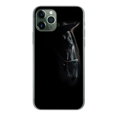 Produktbild von MuchoWow® Handyhülle Schutzhülle Hülle für iPhone 11 Pro Pferd - Leicht - Schwarz Silikon Softcase Handy Hülle - Handy