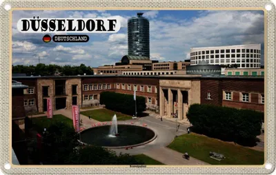 Produktbild von vianmo Blechschild 12x18 cm Düsseldorf Königsallee Altstadt Bildmotiv Reisemotiv Abenteuer Reisen