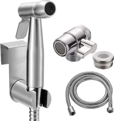 Produktbild von Hausduschkop für Waschbecken, Set – Hausduschkop für Waschbecken, Handdusche mit 140 cm Schlauch für Hunde, zum Haarwaschen oder Abflussreinigung, mit Düseventil