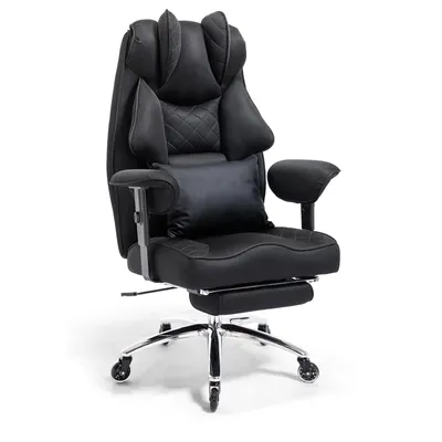Produktbild von HAPPYHOME XXXL Ergonomischer gamingstuhl mit Fußstütze, belastbar bis 200kg,Schreibtischstuhl mit Lendenkissen, Bequem XXXL Breiter Sitzfläche