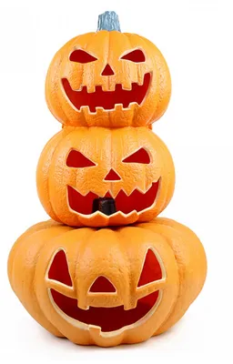 Produktbild von Gigantischer Halloween Kürbis Turm mit LED Licht 70cm