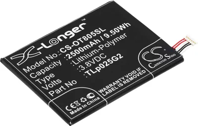 Produktbild von TECHTEK Akku Kompatibel mit [Alcatel] One Touch Pixi 3 8 3G, One Touch Pixi 4 6.0, One Touch Pixi 4 6.0 LTE, OT- 9001A, OT- 9001X, OT-8050D Ersetzt "