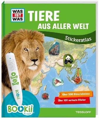 Produktbild von BOOKii® WAS IST WAS Stickeratlas Tiere aus aller Welt