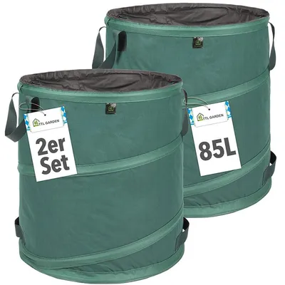 Produktbild von TTL GARDEN 2x 85L Premium Pop Up Gartensack – 2er Set Gartenabfallsack faltbar