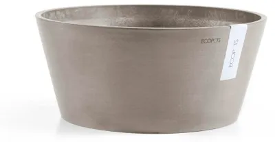 Produktbild von Pflanzschale Ecopots Frankfurt Kunststoff matt Ø 30,5 cm H 15 cm graubraun inkl. Rankgitter