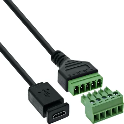 Immagine prodotto di InLine® Micro USB da presa a morsettiera, 5 pin, con cavo