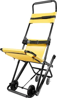 Immagine prodotto di Sedia di evacuazione per scale - Sedia di trasporto pieghevole - 4 ruote - Portata massima 159 kg - Realizzata in lega di alluminio - Adatta per anziani e persone con disabilità - Colore: giallo/nero