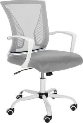 Obrázok produktu pre Ergonomická kancelárska stolička - Kancelárska stolička - presne nastaviteľný komfort | Farba podstavca: biela | Farba: svetlosivá