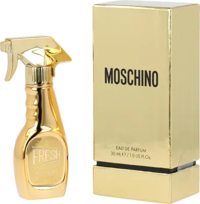 Obrázek produktu pro Moschino Gold Fresh Couture, Ženy, 30 ml, Nedoplnitelná lahvička, Grep, Mandarinka, Mango, Broskev, Hruška, Rebarbora, Jasmín, Lilie z údolí, Orchidej, Akigalawood, Pižmo, Pačuli, Santalové dřevo, Vanilka