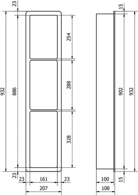 Zdjęcie produktu dla Mexen X-Wall-K półka wnękowa z konglomeratu 93,2 x 20,7 cm, biała - 1900932010