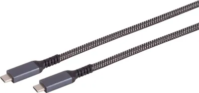 Obrázok produktu pre S/CONN 14-75007, 2 m, USB C, USB C, USB 3.2 Gen 2 (3.1 Gen 2), 10 Gbit/s, Čierna, Biela