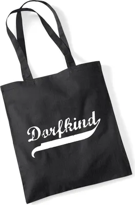 Produktbild von Huuraa Jutebeutel Dorfkind Vintage 10 Liter Black Baumwolle Tasche Geschenkidee