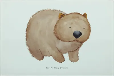 Produktbild von Mr. & Mrs. Panda Schneidplatte Glas Wombat - Weiß - Geschenk, Das Leben Ist schön, Spruch, Lustige Sprüche, Australien, Schneidebrett, Hackbrett, Schneidbrett, Motivation