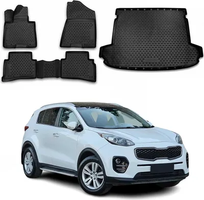 Immagine prodotto di Set tappetini e fodera bagagliaio per Kia Sportage 2015-2021 in gomma TPE nero 5x
