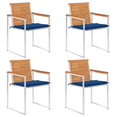 Obrázok produktu pre The Living Store záhradné stoličky 4 ks s vankúšom z masívneho dreva akácie