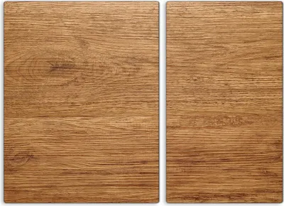 Produktbild von Glas-Herdabdeckplatten Glaskeramikkochfeld-Abdeckung Spritzschutz Schneidebrett Zweiteilige Glas 70x52 Holz Motive