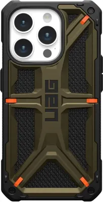 Produktbild von Urban Armor Gear 11427811397B, Cover, Apple, iPhone 15 Pro, 15,5 cm (6.1"), Schwarz, Grün, Orange