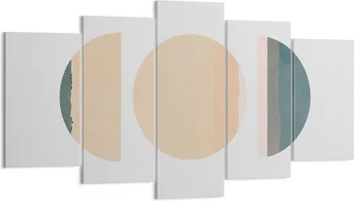 Produktbild von Bild auf Leinwand - Leinwandbild - 5 Teile - Abstraktion Rad Halbkreis - 160x85cm - Wand Bild - Wanddeko - Wandbilder - Leinwanddruck - Bilder - Wanddekoration - Leinwand bilder - EA160x85-4310