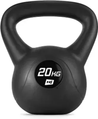 Immagine prodotto di Hop-Sport Kettlebell 20 kg, kettlebell in vinile, impugnatura ergonomica, manubrio oscillante in misure da 4 a 20 kg, allenamento della forza a casa per uomini e donne