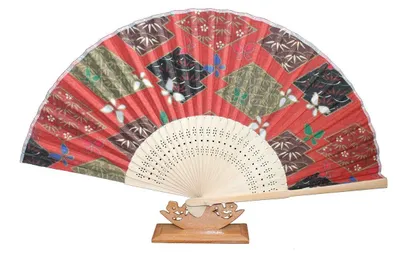 Produktbild von 541, 1 Stk. Hand Deko Sommer Fächer Blumen Motive Retro Design
