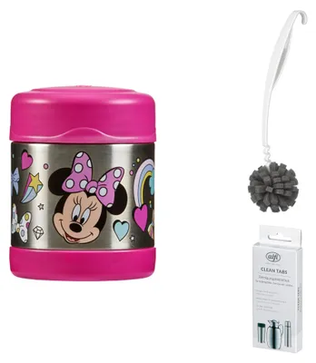 Immagine prodotto di THERMOS FUNTAINER FOOD JAR DISNEY 0,30 l Disney Minnie Classic – Vorteilsset mit Reinigungsbürste CLEAN FIX 30 cm + CLEAN TABS (20 Stück) | HAN 4114412030 | EAN 5050897005157
