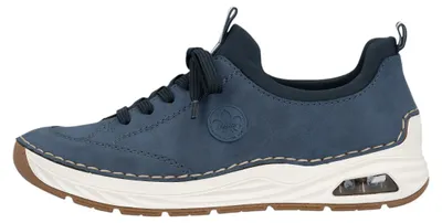 Image de Chaussures de ville pour femmes Rieker, confortables, de style sportif, à lacets, de couleur bleue, pour un usage quotidien
