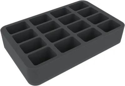 Produktbild von 50 mm Schaumstoffeinlage für Miniaturen 1:100 – 16 Fächer