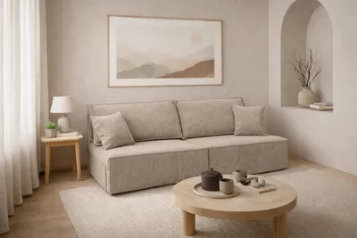 Produktbild von Kaiser Möbel Sofa mit Schlaffunktion und Bettkasten, Cordstoff Poso, Dunkelbeige, BEST MINI