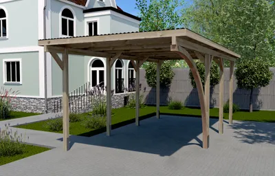 Produktbild von Einzelcarport 606 A Gr.2 Rundbogen B x T x H 300 x 600 x 229
