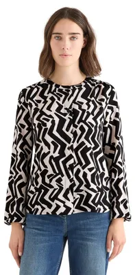Productafbeelding van Cecil blouse met grafisch patroon, lichtbeige, maat S