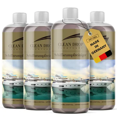 Produktbild von ABACUS® Bootsreiniger, Schiffsrumpfreiniger, Schiffsreiniger, Bootsrumpfreiniger, Yachtreiniger, Unterwasserschiffreiniger 4 x 1000ml Clean Drop
