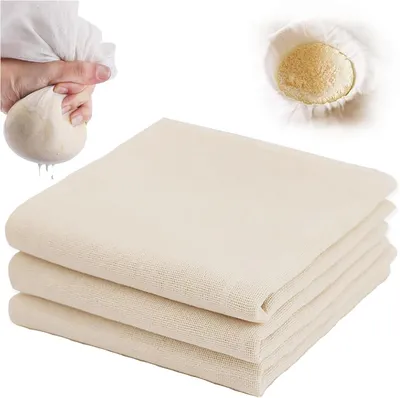 Obrázek produktu pro Netkané utěrky, nebělené, 50 x 50 cm, 3 kusy, opakovaně použitelné, vhodné pro výrobu sýrů