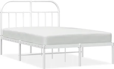 Obrázok produktu pre vidaXL Detská posteľ s čelom kovová biela 135x190 cm