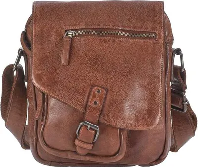 Produktbild von Greenburry Umhängetasche Leder Tasche Damen Herren Vintage chestnut 25x28cm