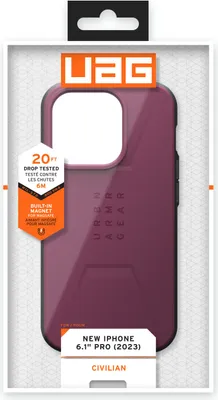 Produktbild von Urban Armor Gear Civilian Magsafe, Cover, Apple, iPhone 15 Pro, 15,5 cm (6.1"), Bordeaux