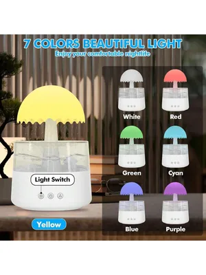 Image de Humidificateur, Humidificateur d'ambiance, Humidificateur 450 ml, Humidificateur chambre à coucher, Humidificateur à nuages pour maison, bureau, chambre, chambre d'enfant, blanc