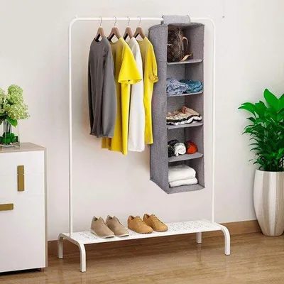 Productafbeelding van Organizer met 5 vakken - opvouwbaar, grijs