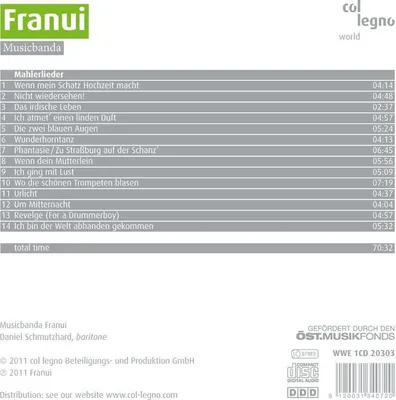 Produktbild von Franui/Schmutzhard, D: Mahlerlieder