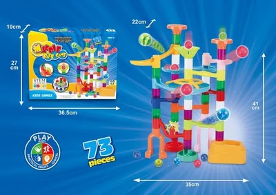 Produktbild von Kugelbahn Konstruktionsset für Kinder mit 73 Bauteilen