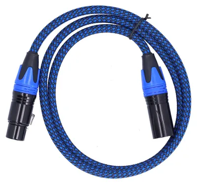 Zdjęcie produktu dla Kabel XLR, wtyk do gniazda, zbalansowany, profesjonalny kabel audio do mikrofonów, z miedzianym przewodem, długość 1 m / 3,3 stopy
