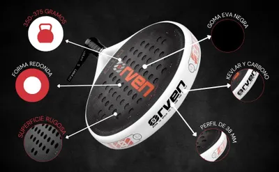 Produktbild von Padelracket für Gevorderte Spieler - 100% Spanisch, Maximale Kontrolle und Leistung