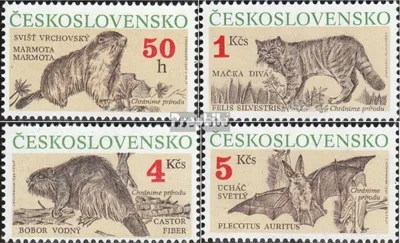 Produktbild von Briefmarken Tschechoslowakei 1990 Mi 3063-3066 (kompl.Ausg.) postfrisch Säugetiere