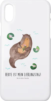 Produktbild von Mr. & Mrs. Panda Iphone 10 Handyhülle Otter Seerose - Weiß - Geschenk, Handycover, Fluss, Seeotter, See, Cover, X, Handy, Wasser